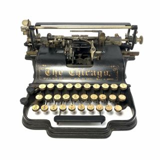 CHICAGO No.  1 TYPEWRITER Schreibmaschine Antique Máquina de Escrever 打字机 Vtg 8