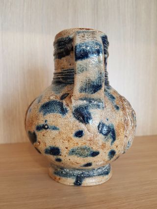 Very rare Frechen stoneware jug 16th century cobalt blue intact Bellarmine jug 4
