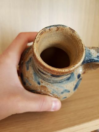 Very rare Frechen stoneware jug 16th century cobalt blue intact Bellarmine jug 5