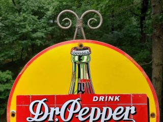 VINTAGE DR PEPPER PORCELAIN GAS SODA BEVERAGE DRINK DEW COCA COLA BOTTLES SIGN 4