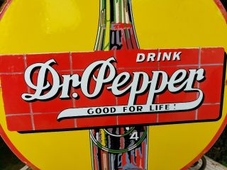 VINTAGE DR PEPPER PORCELAIN GAS SODA BEVERAGE DRINK DEW COCA COLA BOTTLES SIGN 7