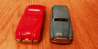 Vintage Line Mar Toys Tin Friction Red Sports Car Blue Wagon Made In Japan