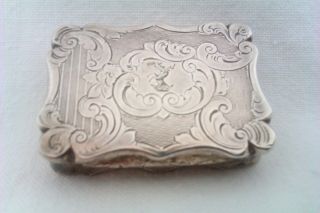 Rare Crested Solid Silver Early Victorian Vinaigrette David Pettifer 1851
