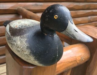 VINTAGE MASON CHALLENGE GRADE BLUEBILL DRAKE DUCK DECOY PAINT 6