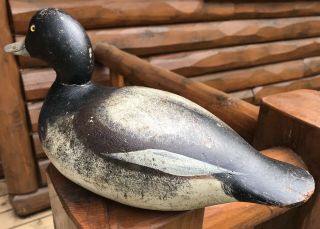 VINTAGE MASON CHALLENGE GRADE BLUEBILL DRAKE DUCK DECOY PAINT 8