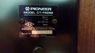 PIONEER CT - F6262 VINTAGE CASSETTE DECK GREAT Made in Japan 1970s 8