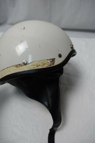 VINTAGE BELL TOPTEX 1960 ' S MOTORCYCLE HALF SHELL DOME RIDING HELMET SZ - 7 1/4 7