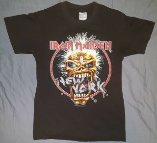 Iron Maiden Vintage 1988 Seventh Son Tour Shirt York Concert Very Rare