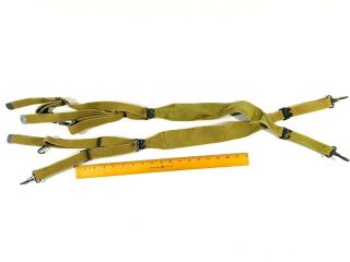 Us Ww2 M1936 Field Suspenders Dated 1942 Khaki Canvas Marked
