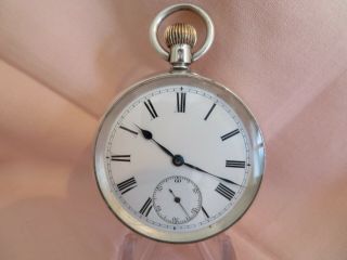 Heavy Cased Solid Silver Omega 15 Jewel Pocket Watch C1912 Serviced