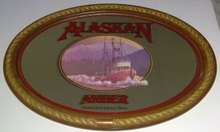 Alaskan Amber - Vintage Beer Bar Pub Liquor Store Mirror Advertising Very Rare