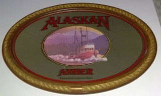 ALASKAN AMBER - Vintage Beer Bar Pub Liquor Store MIRROR Advertising Very Rare 2