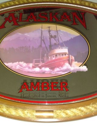 ALASKAN AMBER - Vintage Beer Bar Pub Liquor Store MIRROR Advertising Very Rare 8