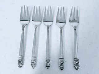 5 Salad Forks Royal Danish International Sterling