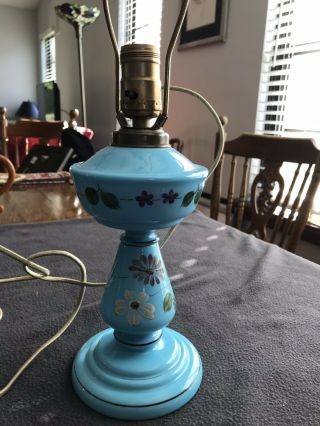 Blue Bristol Glass Lamp Conversion