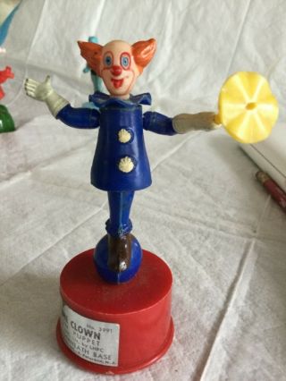 Vintage Kohner Bros.  Thumb Push Up Puppet Bozo The Clown