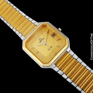 1982 Omega De Ville " America " Vintage Mens 18k Gold Plated Watch