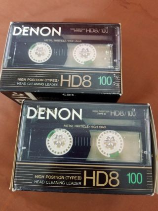 Box Of 10 Denon Hd8 - 100 Audio Metal Cassette Tapes Vintage Nos