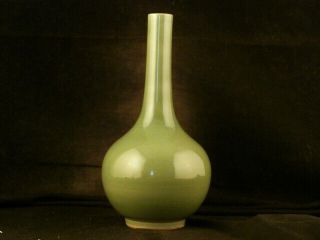 8.  1 Inches Chinese Qing Dy Yongzheng Green Glaze Porcelain Vase S013