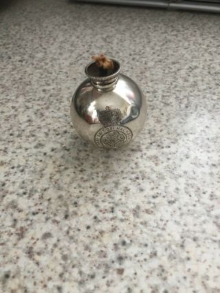 Rare Military ? Spherical Grenade Shape Solid Silver Table Lighter,  London1888.