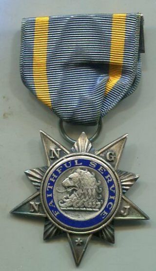 Vintage Jersey National Guard Faithful Service Medal (sterling)