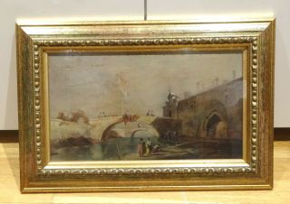 Fien 19th Century Venice Landscape Antique Painting Francesco GUARDI (1712 - 1793) 3
