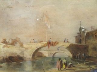 Fien 19th Century Venice Landscape Antique Painting Francesco GUARDI (1712 - 1793) 5