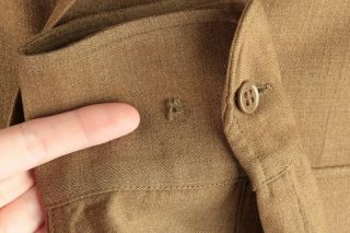 Vtg Men ' s WWII 1940s US Army Wool Uniform Dress Shirt Sz S 14.  5x32 40s WW2 5217 8