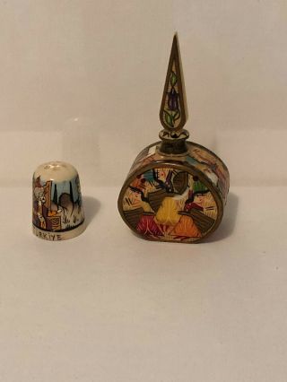 Vintage Perfume Bottle Turkish Style Design Hand Painted