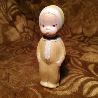 Vintage Rare Russian Rubber Toy - Child Baby With Nipple - 4.  7 In - Ussr Doll