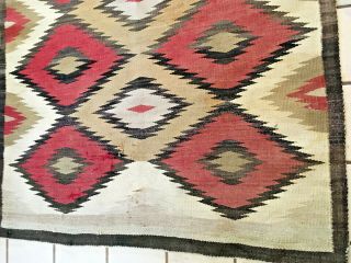 1900 ANTIQUE NAVAJO RUG Native American Indian Old WOOL WEAVING BLANKET Navaho 2