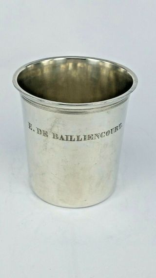 1833 - 1857 P H Fournerot French Silver Wine Beaker Cup E De Bailliencourt