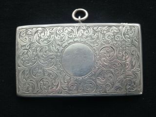 Antique Victorian English Hallmarked Sterling Silver Card Case,  George Unite