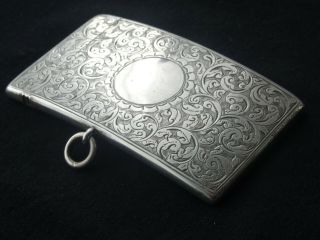 ANTIQUE VICTORIAN ENGLISH HALLMARKED STERLING SILVER CARD CASE,  GEORGE UNITE 7