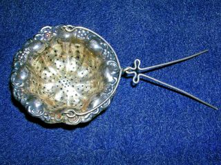 3 Antique Sterling Silver Tea Strainers 19th Century In The Spout M S & C 7