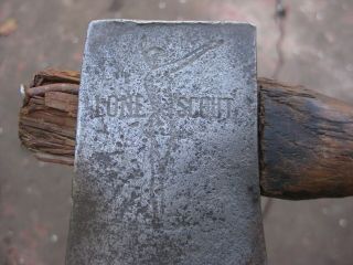 Vintage embossed extremely rare Lone Scouts axe hatchet. 4