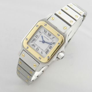 Cartier Santos Galbee 18kt Yellow Gold Stainless Steel Vintage Ladies Watch