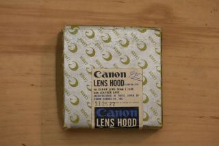 Vintage Canon Lens Hood For Canon Lens 50mm 1: 0.  95 Rare With Box