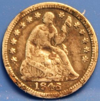 1846 P Seated Half Dime With Damage.  Very Rare.  Key Date