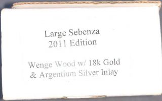 Rare Chris Reeve Large Sebenza 2011 Edition Wenge Wood 18K Gold & Silver Inlay 6