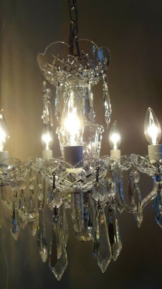 RARE VINTAGE WATERFORD CRYSTAL DUNMORE 5 ARM CHANDELIER MADE IN IRELAND 3