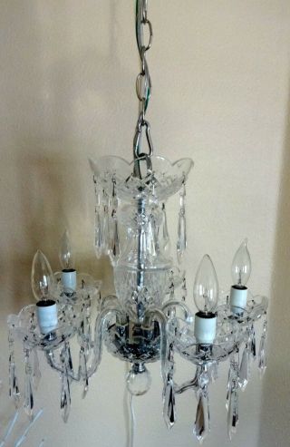 RARE VINTAGE WATERFORD CRYSTAL DUNMORE 5 ARM CHANDELIER MADE IN IRELAND 6