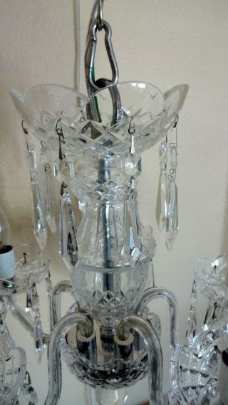 RARE VINTAGE WATERFORD CRYSTAL DUNMORE 5 ARM CHANDELIER MADE IN IRELAND 7