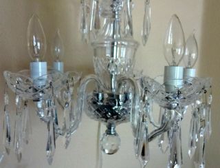 RARE VINTAGE WATERFORD CRYSTAL DUNMORE 5 ARM CHANDELIER MADE IN IRELAND 8