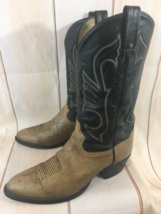 Vintage Tony Lama Exotic Leather Western Cowboy Boots Rockabilly Mens 11 D
