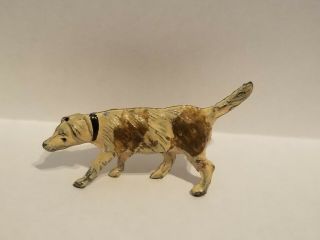 Vintage Signed Britain ? Lead Metal Painted Hound Hunting Dog Toy