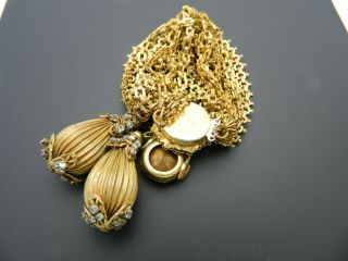 Miriam Haskell Clear Rhinestone Gold Tone Ornate Set Pin Brooch Bracelet Earring 4