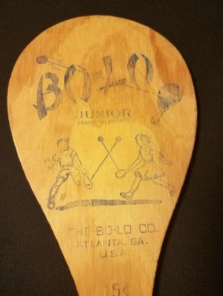 Vintage Bo - Lo Co.  Bouncer Wooden Junior Paddles No Balls Made in USA 2