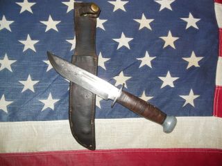 Vintage Rh Pal 36 Wwii World War 2 Combat Fighting Knife & Sheath,  1943
