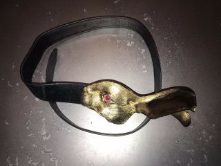 Christopher Ross Rare Vintage 24k Gold Plated Rabbit Belt Buckle & Leather Belt